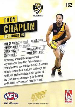 2013 Select Prime AFL #162 Troy Chaplin Back